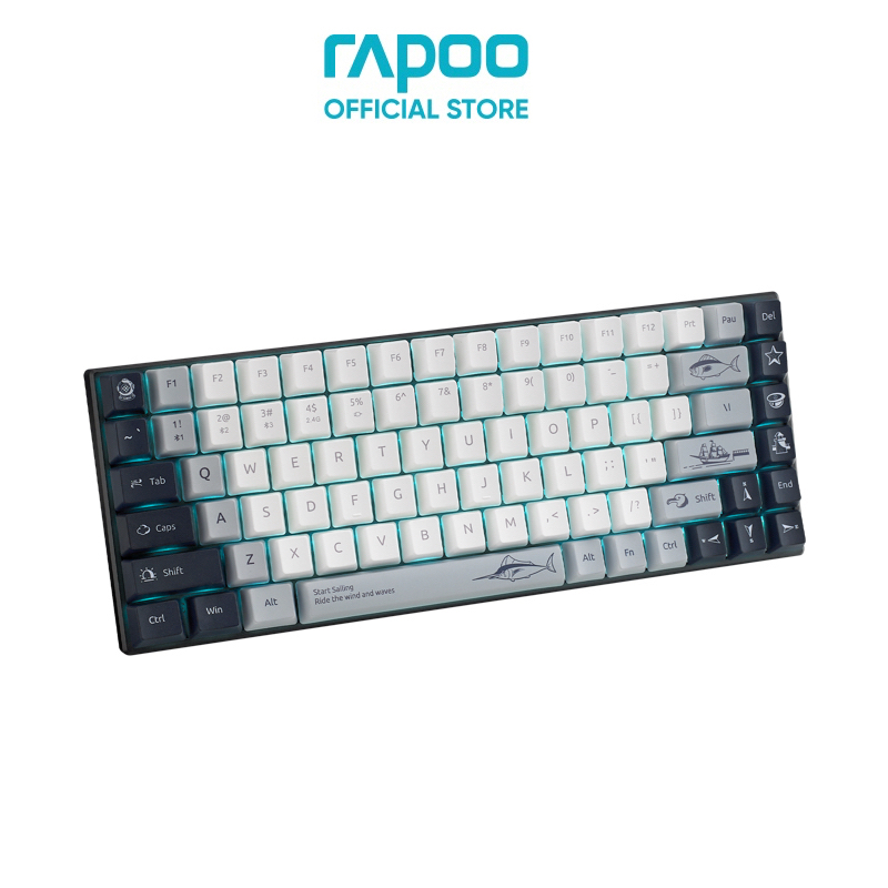 Bàn phím cơ không dây đa kết nối Rapoo MT510PRO (Bluetooth/2.4G không dây/ có dây), pin sạc, đèn nền, switch Linear