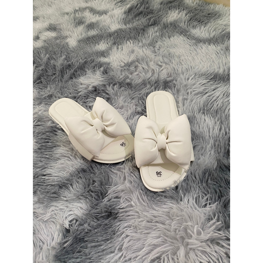 Dép nữ quai ngang xăng đan đế bằng mẫu mới thời trang hot trend 2023, Dép bánh mì lê bản Nơ mút siêu xinh đi biển đi học