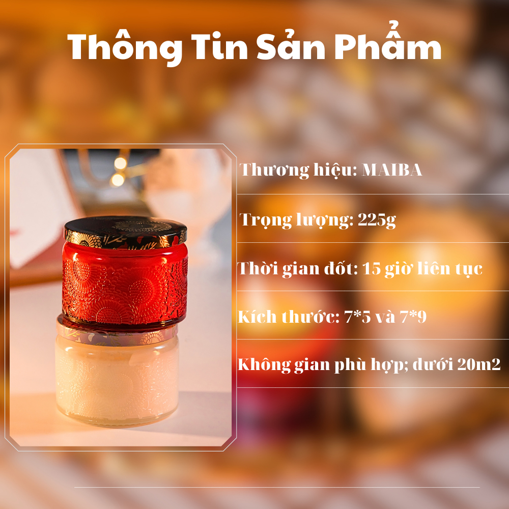 Nến thơm cầu vồng cao cấp MAIBA không khói, khử mùi, an toàn Size nhỏ