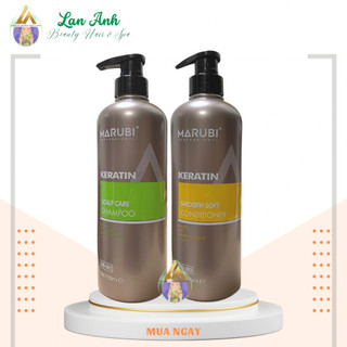 Cặp dầu gội xả Marubi Keratin 750ml  Phục hồi mềm mượt giảm rụng tóc Hàng chính hãng Việt Nam