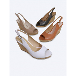 Giày xuồng da Salsa M12 da quai hậu hở mũi cao 8cm