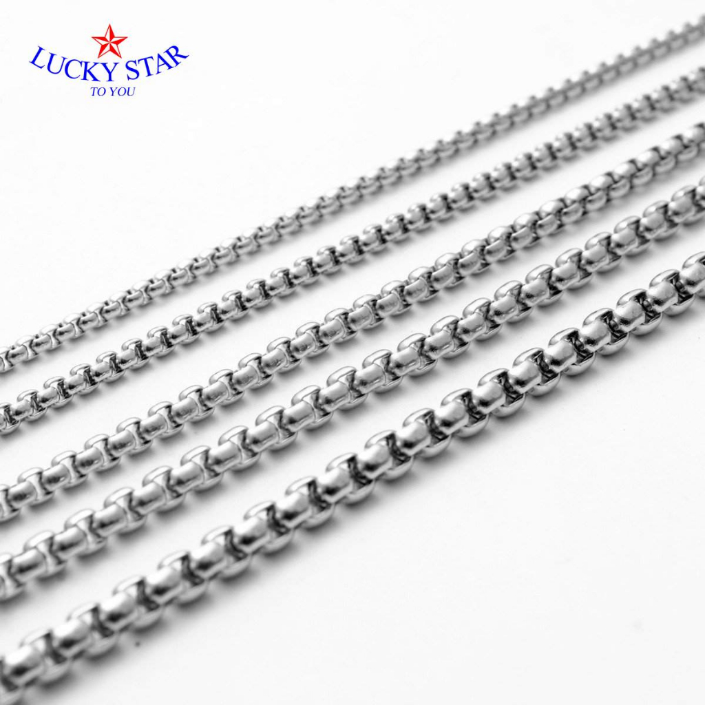 Dây chuyền xích trơn đẹp bảng 3mm inox thời trang nam nữ đeo mãi mãi không đen - cắt dây theo yêu cầu