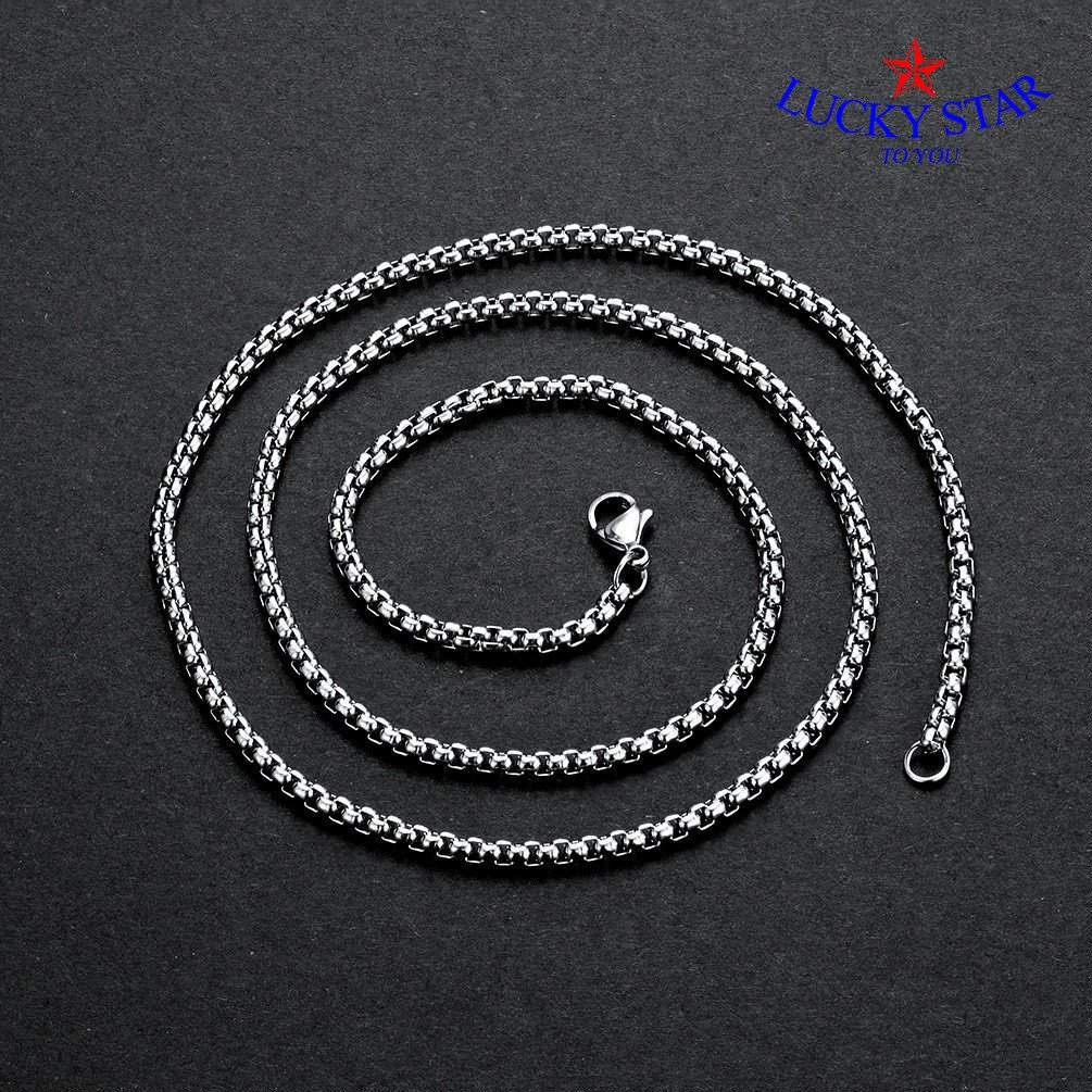 Dây chuyền xích trơn đẹp bảng 3mm inox thời trang nam nữ đeo mãi mãi không đen - cắt dây theo yêu cầu