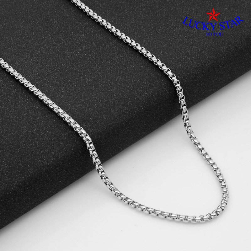 Dây chuyền xích trơn đẹp bảng 3mm inox thời trang nam nữ đeo mãi mãi không đen - cắt dây theo yêu cầu