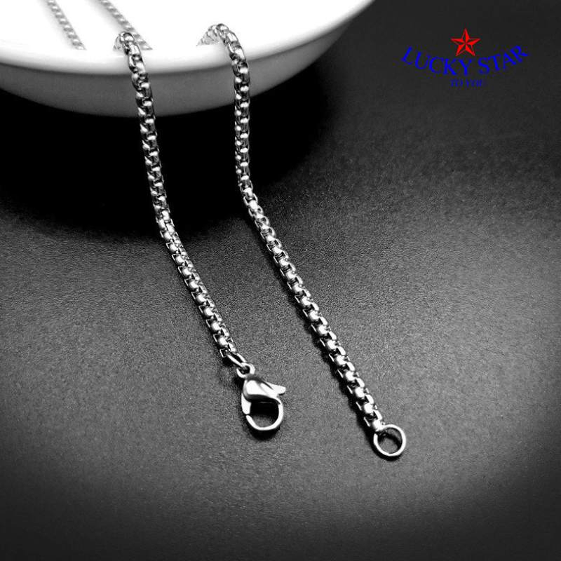 Dây chuyền xích trơn đẹp bảng 3mm inox thời trang nam nữ đeo mãi mãi không đen - cắt dây theo yêu cầu