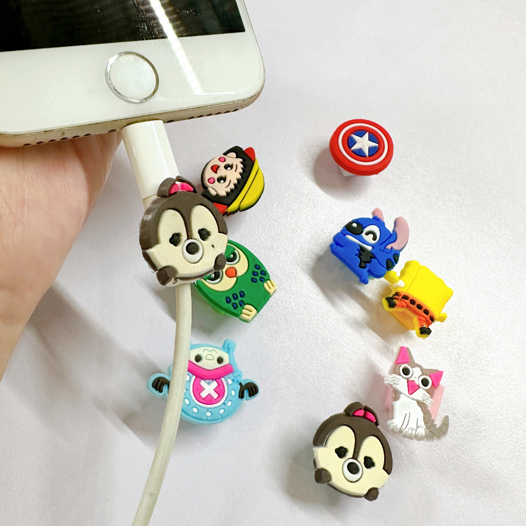 Đầu bảo vệ dây cáp sạc bằng silicon hình thú hoạt hình cho Android, IP