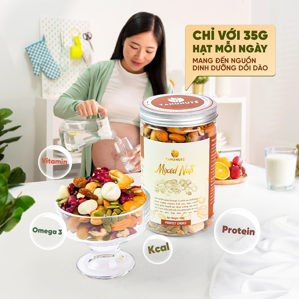 Hạt dinh dưỡng mix các loại TANU NUTS  hạt ngũ cốc dinh dưỡng tốt cho bà bầu ăn kiêng, giảm cân.