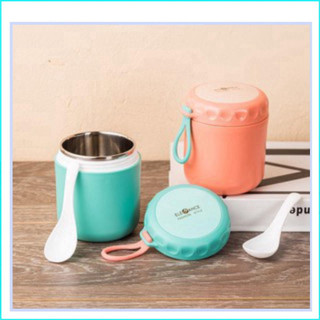 Bình giữ nhiệt miệng to có thể đựng canh, cháo, súp mang đi học, đi làm tiện dụng, ruột inox cao cấp 430ml (KÈM THÌA)