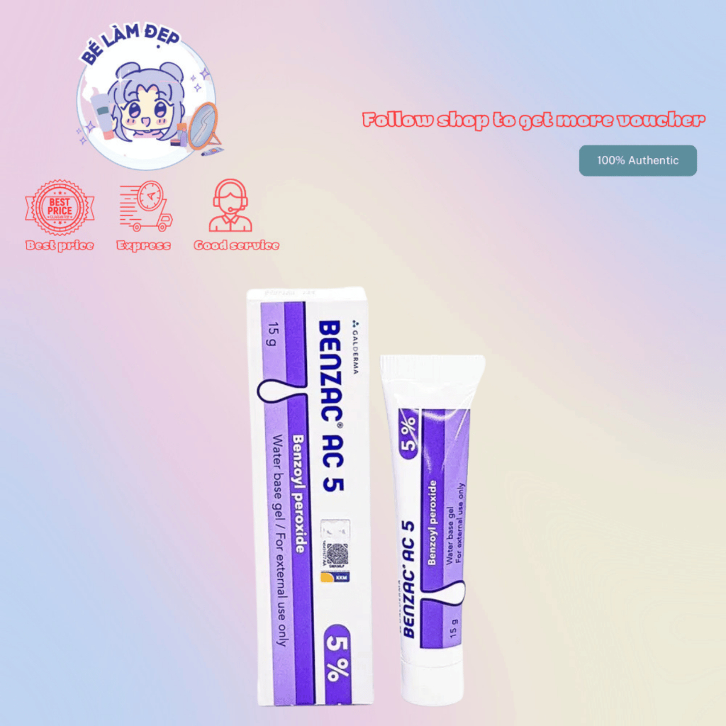 Gel Benzac Ac Giảm Mụn Bọc, Mụn Sưng Đỏ Benzoyl Peroxide 5% - Pháp