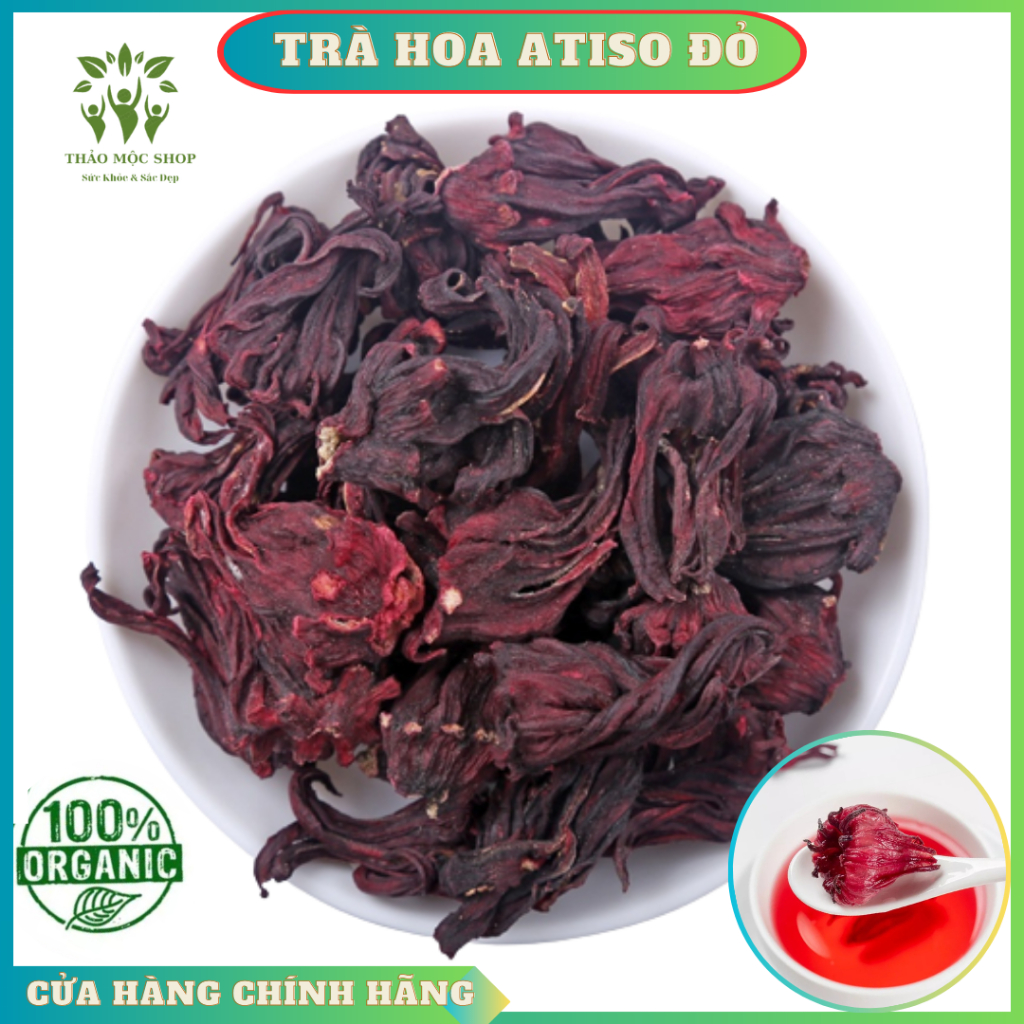 Trà Hoa Atiso Đỏ 100gr Sấy Khô Nguyên Nụ Hoa Bụp Giấm Khô Loại Đẹp