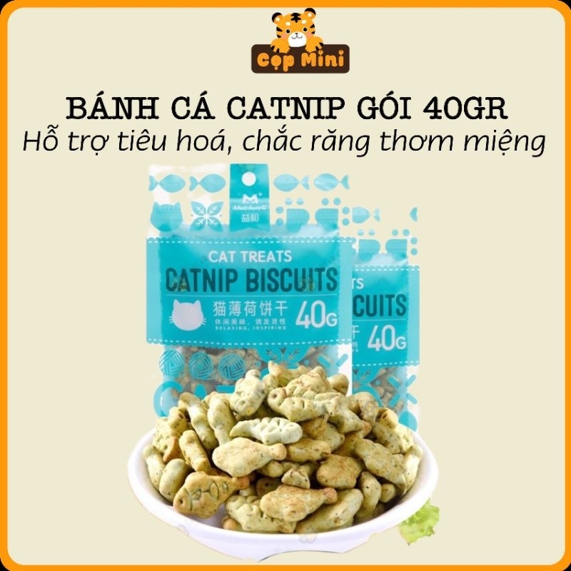Bánh cá CATNIP gói zip 40g nhai sạch răng, giúp tiêu hoá tốt cho chú cưng