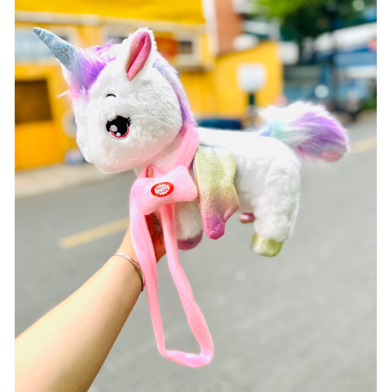 Đồ Chơi Unicorn Bông Biết Đi, Phát Nhạc, Lắc Mông Theo Nhạc Siêu Cưng Cho Bé