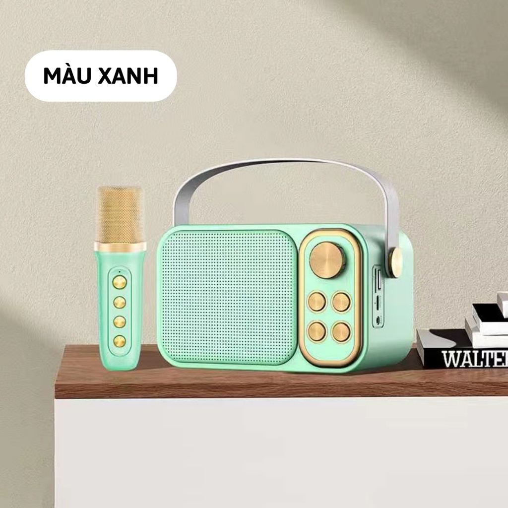 Loa bluetooth YS-103 Kèm 1 Micro không dây, Âm thanh tuyệt đỉnh, loa bluetooth mini nhỏ nhẹ hát karaoke mọi lúc mọi nơi