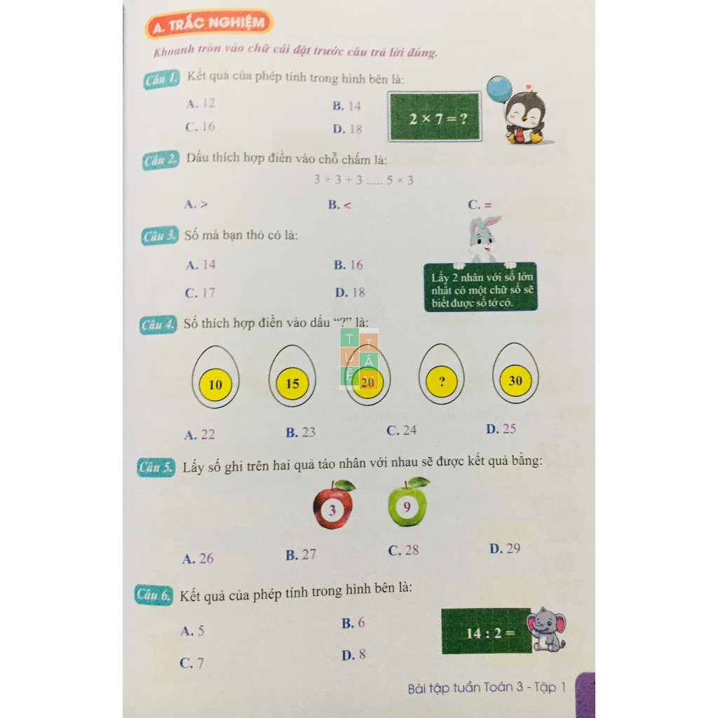 Sách - Bài tập tuần Toán 3