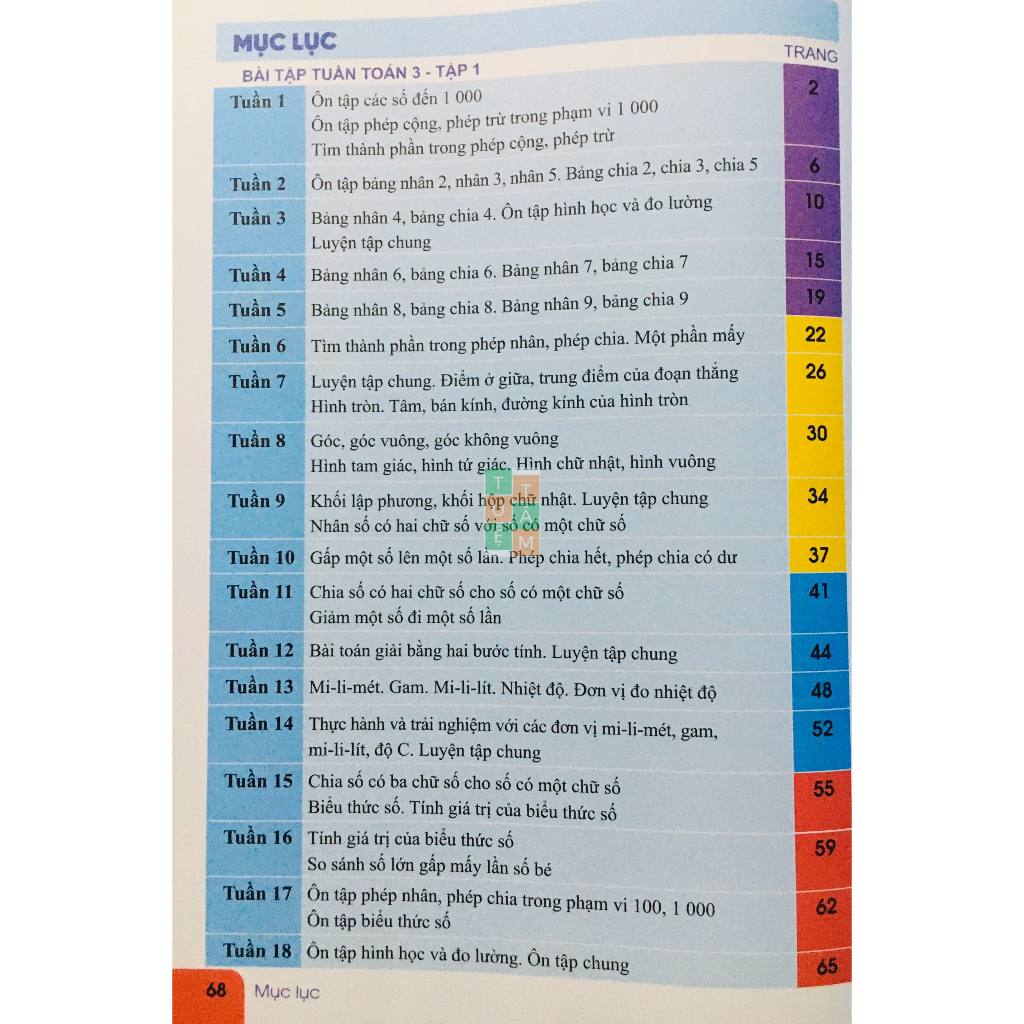 Sách - Bài tập tuần Toán 3