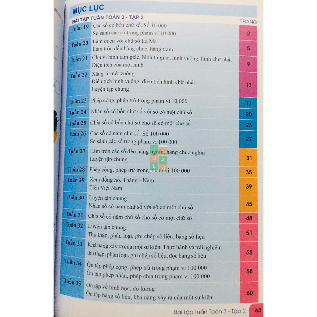 Sách - Bài tập tuần Toán 3
