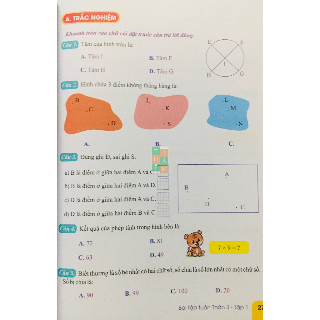 Sách - Bài tập tuần Toán 3