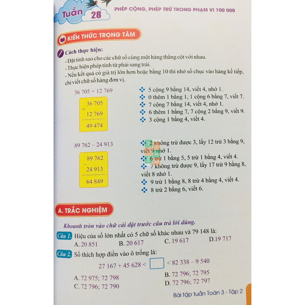 Sách - Bài tập tuần Toán 3