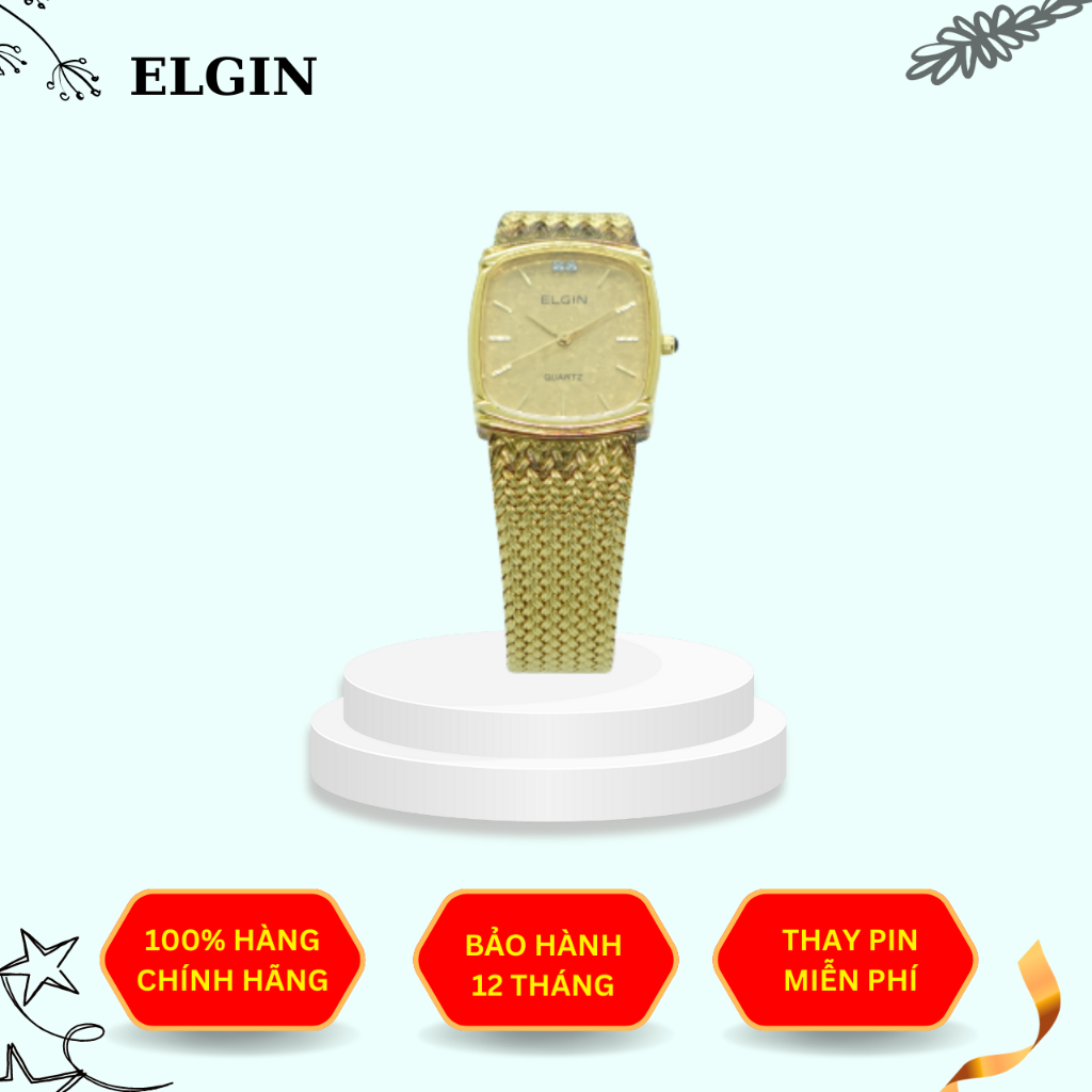 Đồng Hồ Nữ ELGIN N046 Mạ Vàng Đính 2 Đá
