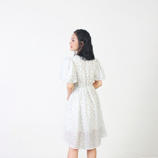 Đầm Hoa Midi Nhún Ngực Luu's Collection