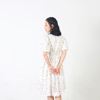Đầm Hoa Midi Nhún Ngực Luu's Collection
