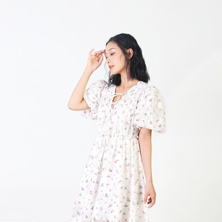 Đầm Hoa Midi Nhún Ngực Luu's Collection