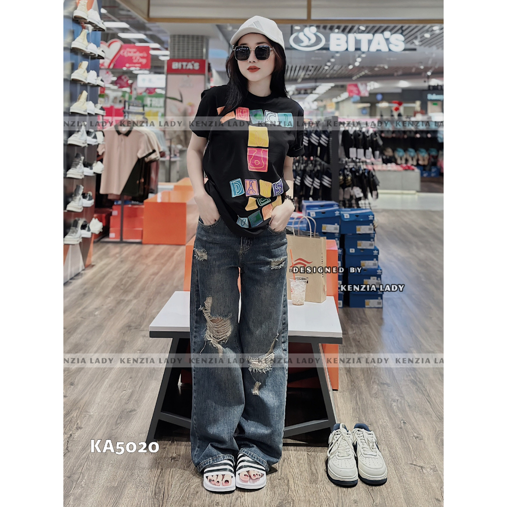 Áo Thun Nữ siêu cấp Form chuẩn Kenzia Lady- Áo Phông Cổ Tròn Tay Ngắn  Basic Cotton 100%  - KA5020