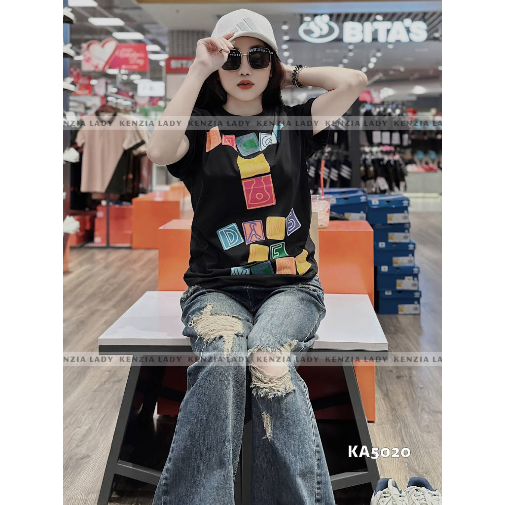 Áo Thun Nữ siêu cấp Form chuẩn Kenzia Lady- Áo Phông Cổ Tròn Tay Ngắn  Basic Cotton 100%  - KA5020