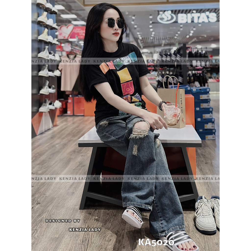 Áo Thun Nữ siêu cấp Form chuẩn Kenzia Lady- Áo Phông Cổ Tròn Tay Ngắn  Basic Cotton 100%  - KA5020