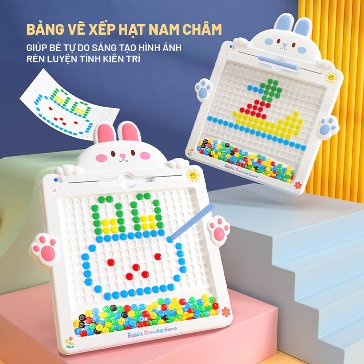 Đồ Chơi Bảng Vẽ Nam Châm Từ Tính Thế Hệ Mới Hình Thỏ Kèm Bút Cho Bé Sáng Tạo