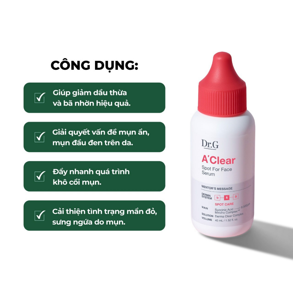 Tinh chất cải thiện mụn Dr.G A'Clear Spot For Face Serum 45ml