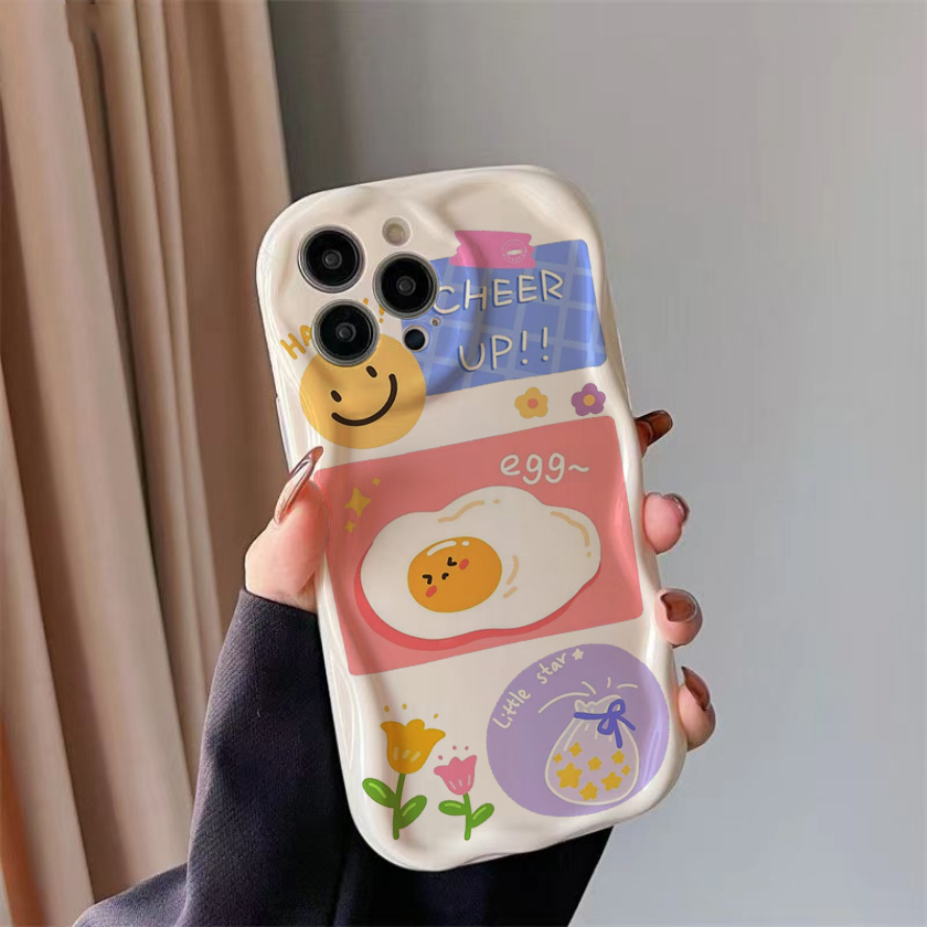 Ốp lưng iphone sóng nổi trứng rán happy6/6plus/6s/6splus/7/7plus/8/8plus/x/xs/11/12/13/14/pro/max/promax/plus sk5102