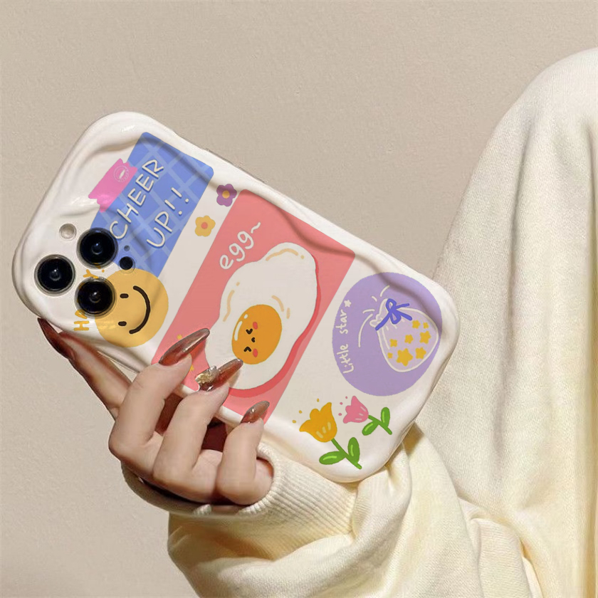 Ốp lưng iphone sóng nổi trứng rán happy6/6plus/6s/6splus/7/7plus/8/8plus/x/xs/11/12/13/14/pro/max/promax/plus sk5102