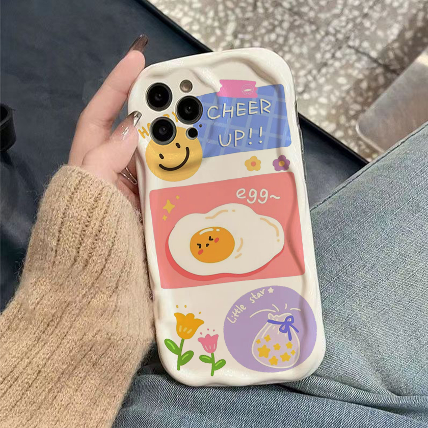 Ốp lưng iphone sóng nổi trứng rán happy6/6plus/6s/6splus/7/7plus/8/8plus/x/xs/11/12/13/14/pro/max/promax/plus sk5102