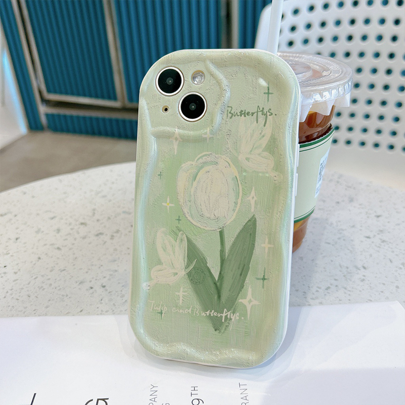 Ốp lưng iphone cạnh sóng nổi Tuylip and butterfly6/6plus/6s/6splus/7/7plus/8/8plus/x/xs/11/12/13/14/pro/max sk5110