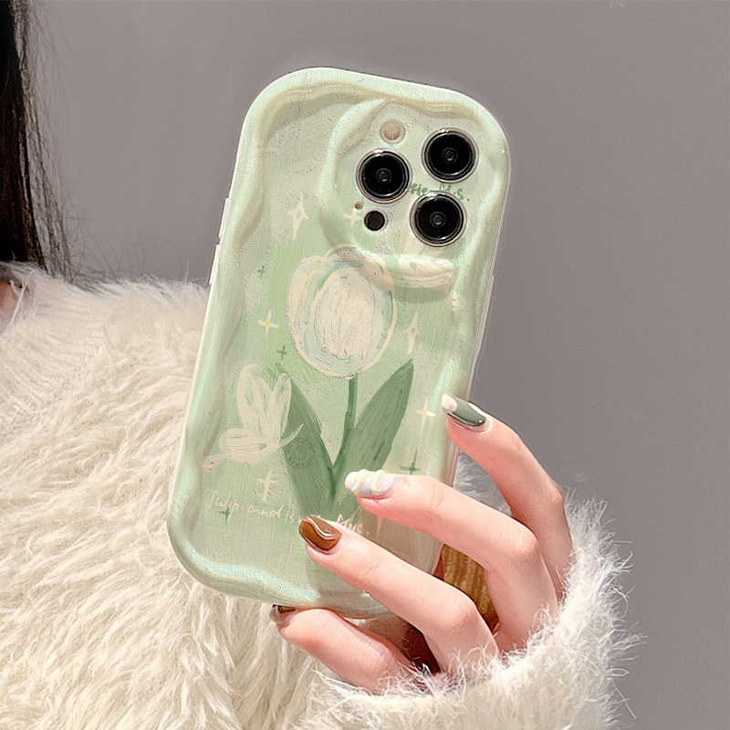 Ốp lưng iphone cạnh sóng nổi Tuylip and butterfly6/6plus/6s/6splus/7/7plus/8/8plus/x/xs/11/12/13/14/pro/max sk5110
