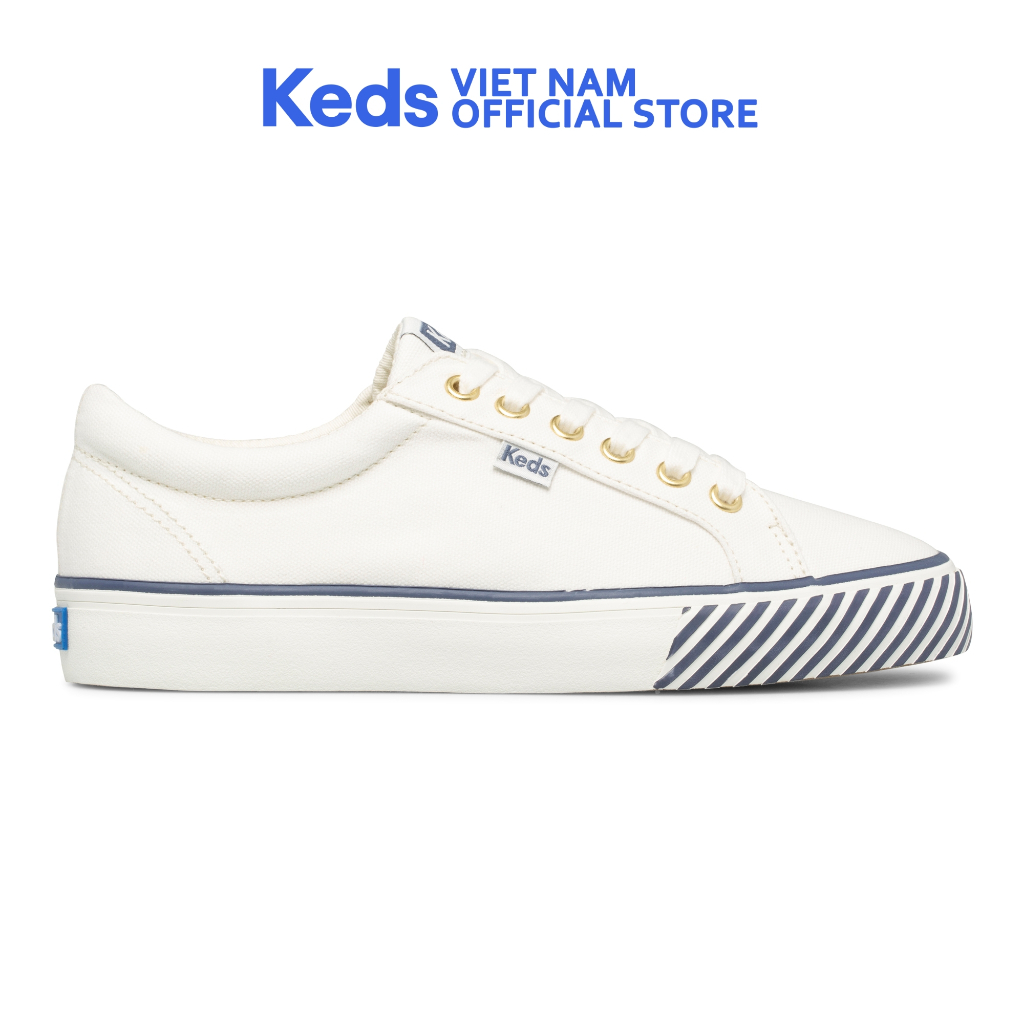 Giày Thể Thao Keds Nữ- Jump Kick Majestic Canvas White- KD065977