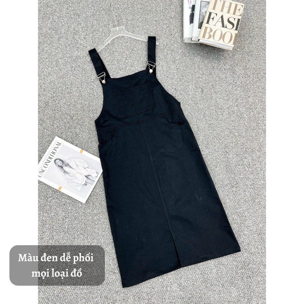 Set Váy Yếm Nữ Dài MILASU.Store, Váy Yếm Kaki Suông Dài Biggsize Sang Chảnh  495