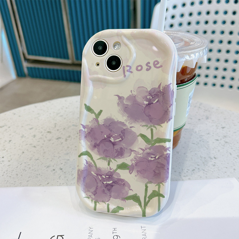 Ốp lưng iphone cạnh sóng nổi hoa hồng tím 6/6plus/6s/6splus/7/7plus/8/8plus/x/xs/11/12/13/14/pro/max sk5114