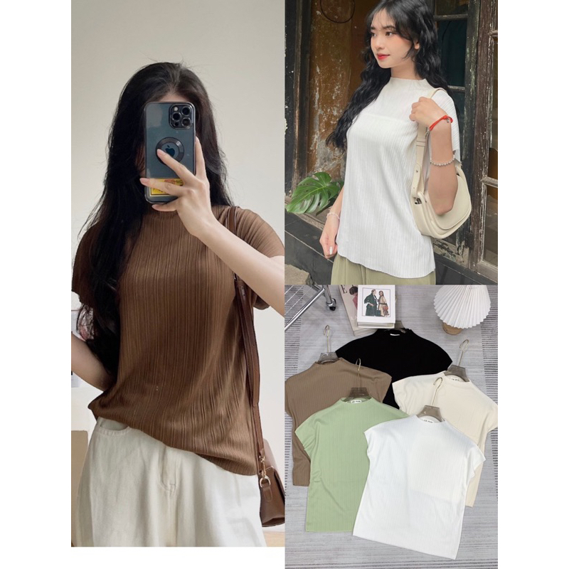 Áo thun gân lạnh tay dơi cổ leo Sammyhouse - mã Ao6917