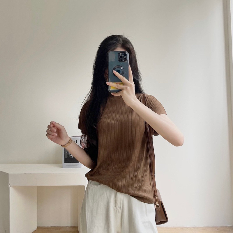 Áo thun gân lạnh tay dơi cổ leo Sammyhouse - mã Ao6917