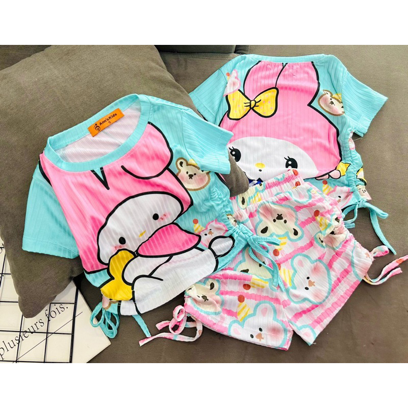 22-40kg | Bộ sọt bé gái DÂY RÚT, thun lạnh gân loại 1 (có size nhỏ)