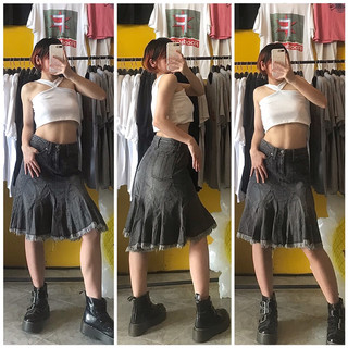Chân váy jeans, quần short jeans Y2K