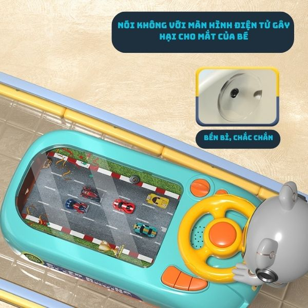 Đồ Chơi Đường Đua Xe Ô Tô, có màn hình chuyển động cho bé  - đồ chơi phát triển tư duy