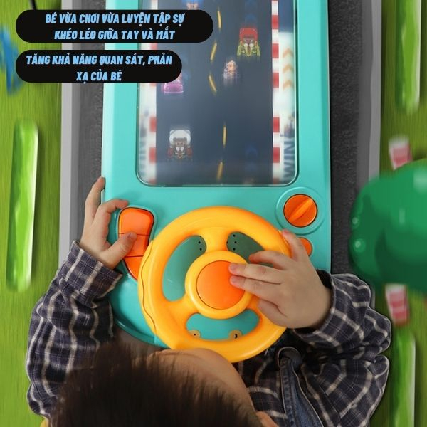 Đồ Chơi Đường Đua Xe Ô Tô, có màn hình chuyển động cho bé  - đồ chơi phát triển tư duy