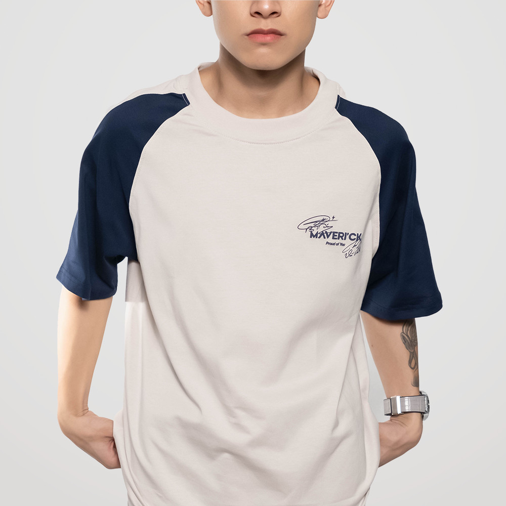 Áo Thun Local Brand Maverick Raplan Plus Unisex Grey-Navy 100% Cotton TShirt014  - Maverick Style