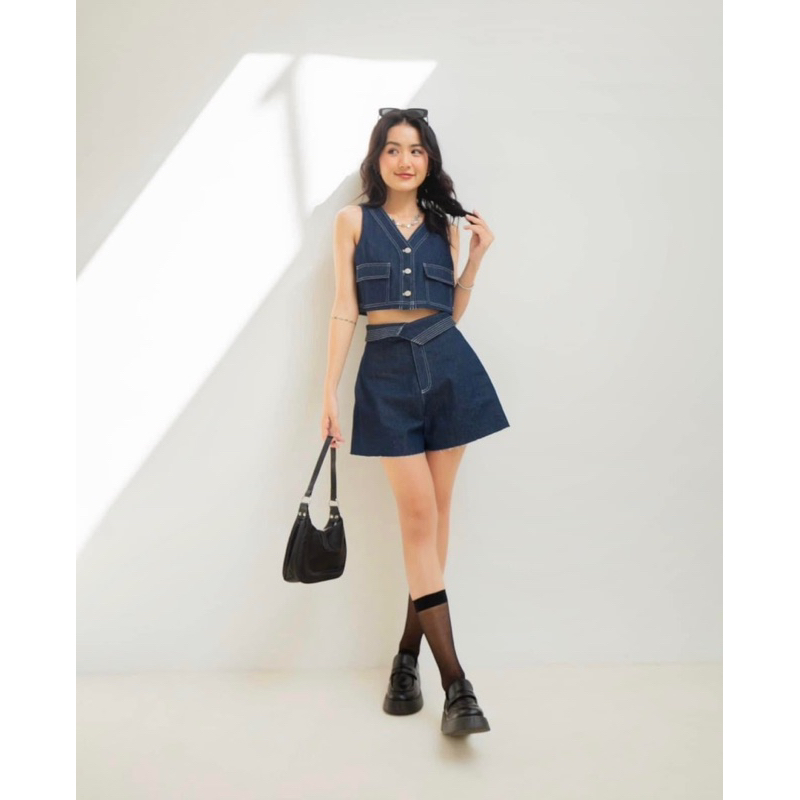 Set Denim chân váy có kèm lót quần trong