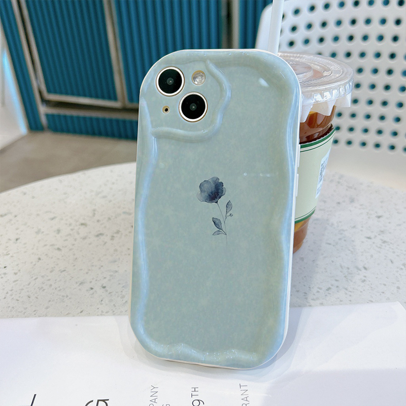 Ốp lưng iphone cạnh sóng nổi hoa nền xanh 6/6plus/6s/6splus/7/7plus/8/8plus/x/xs/11/12/13/14/pro/max sk5130