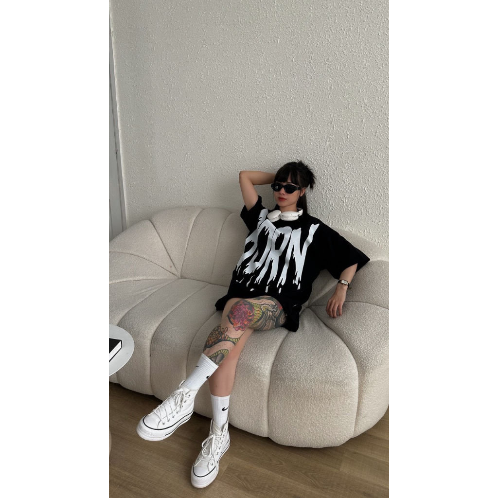Áo thun BORN  yggenz shop  , Áo thun unisex nam nữ form rộng oversize chất liệu Cotton 100%