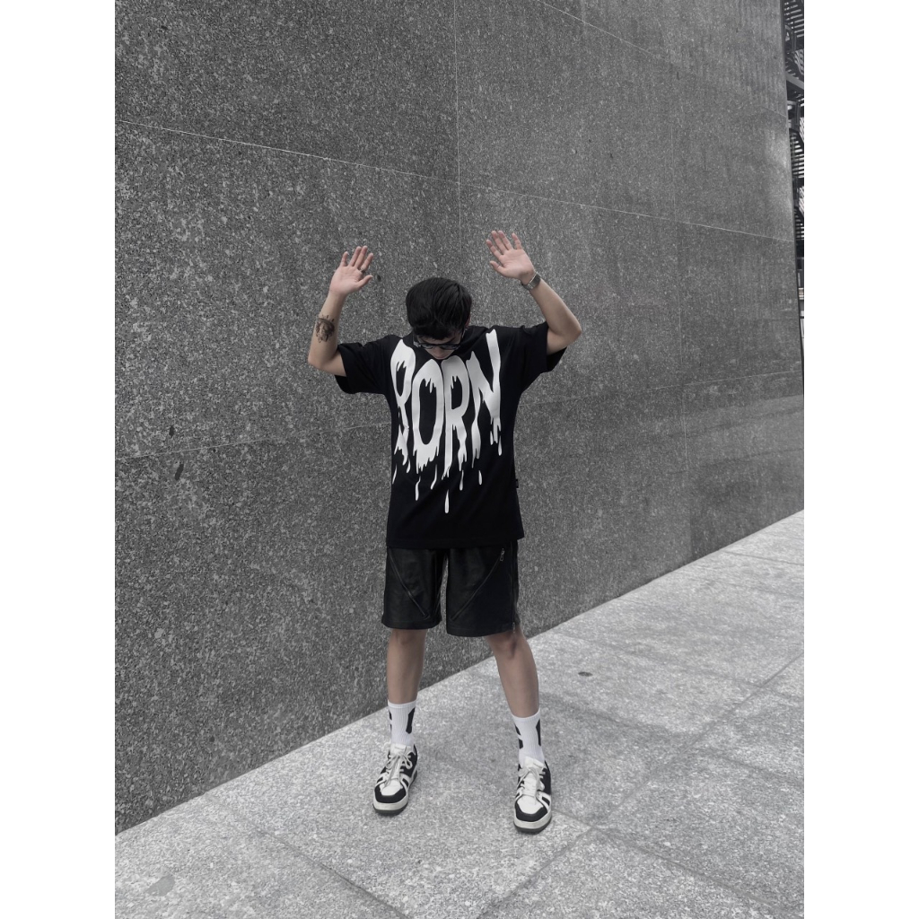 Áo thun BORN  yggenz shop  , Áo thun unisex nam nữ form rộng oversize chất liệu Cotton 100%